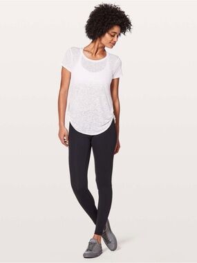 lululemon athletica White Burnout Short Sleeve Tee